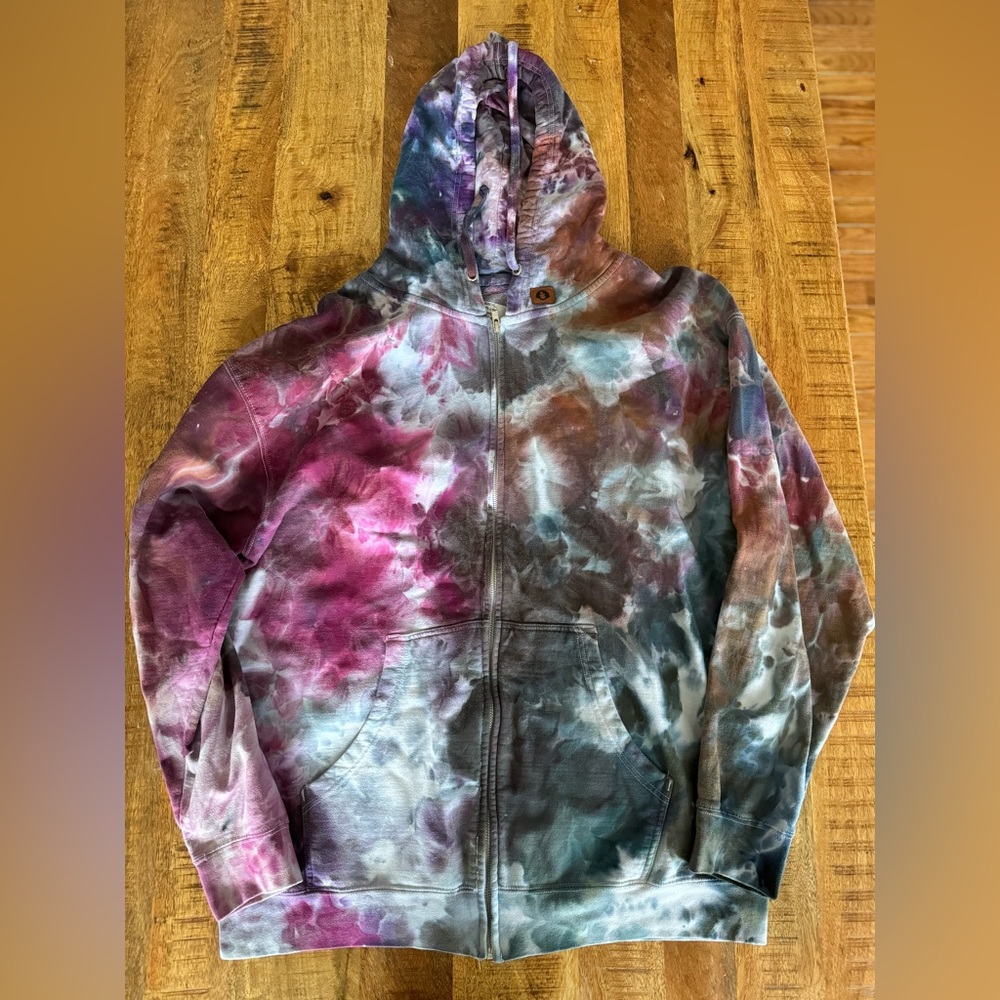 Ooakshell tie dye zip up hoodie